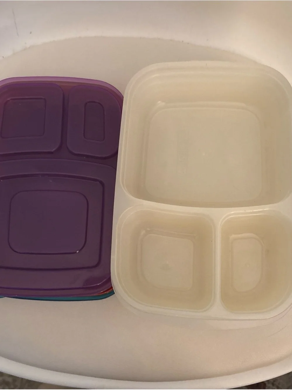 5-Pack Multi-Color Plastic Meal Prep Container Set with Snap Lids